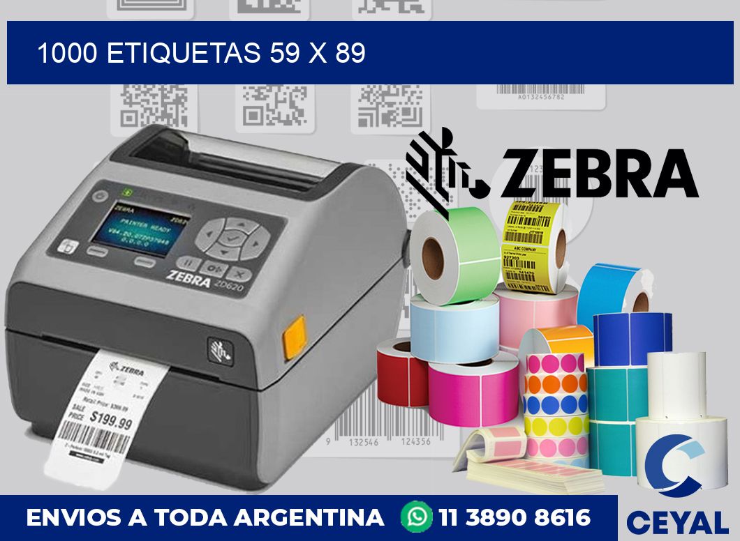 1000 etiquetas 59 x 89