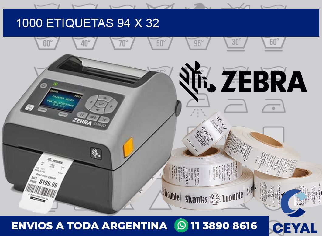1000 etiquetas 94 x 32