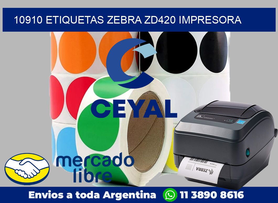 10910 etiquetas Zebra zd420 impresora