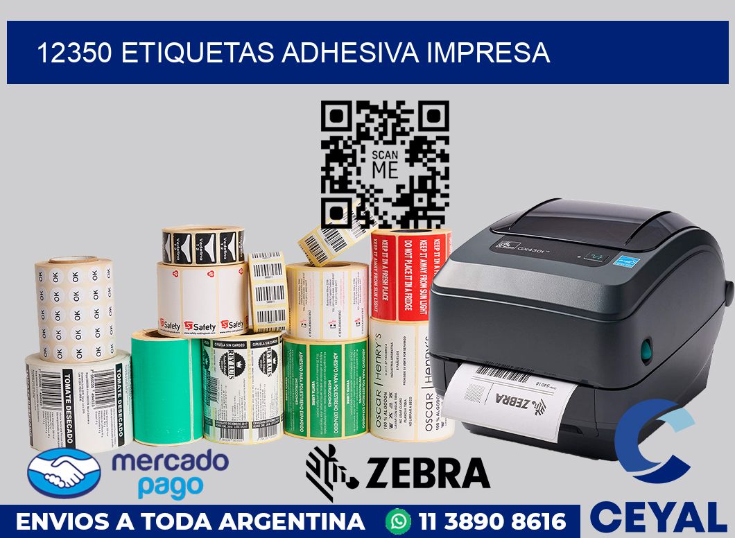 12350 etiquetas adhesiva impresa