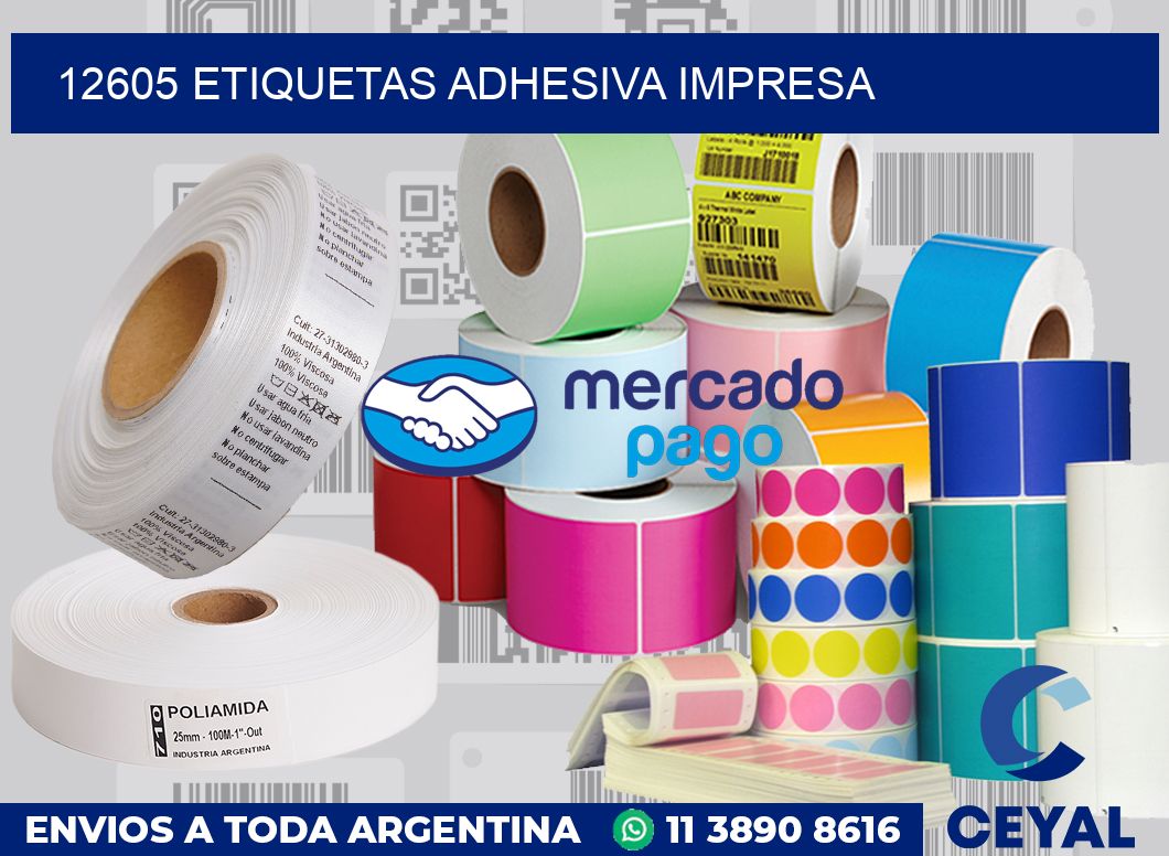12605 etiquetas adhesiva impresa