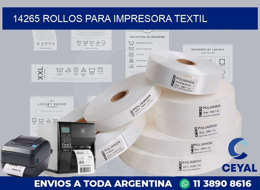 14265 rollos para impresora textil