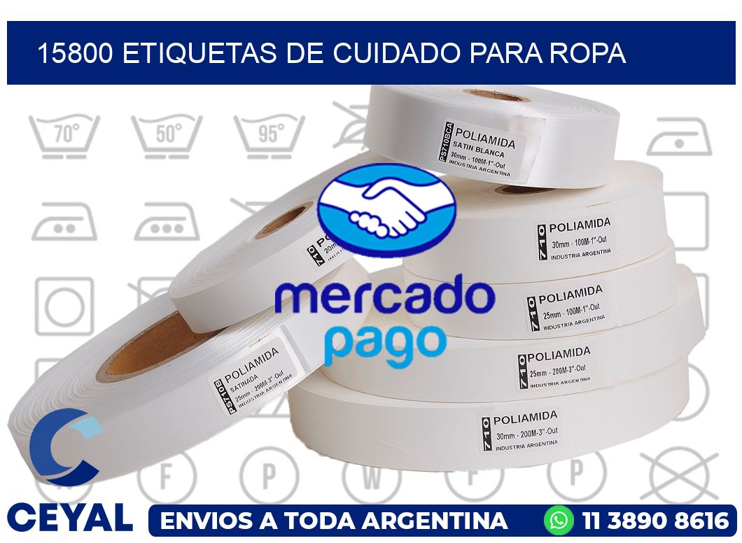 15800 Etiquetas de cuidado para ropa