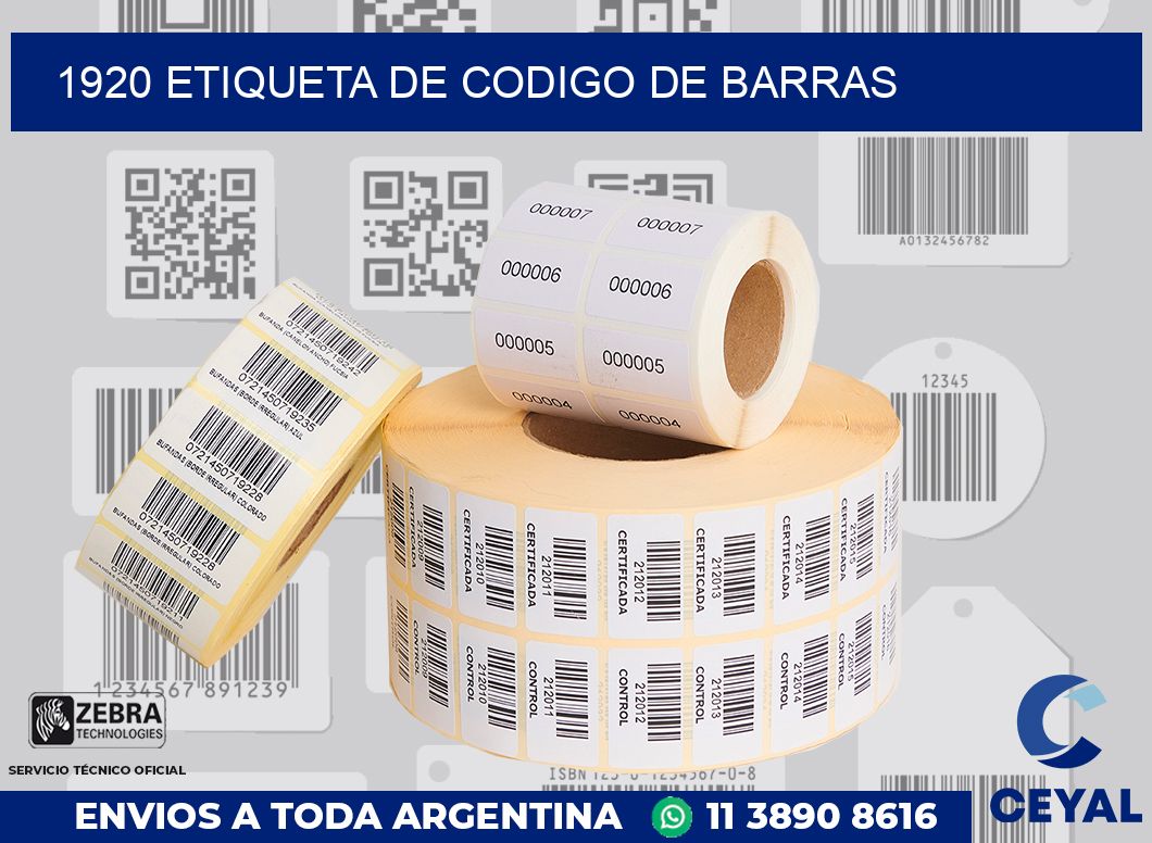 1920 Etiqueta de codigo de barras