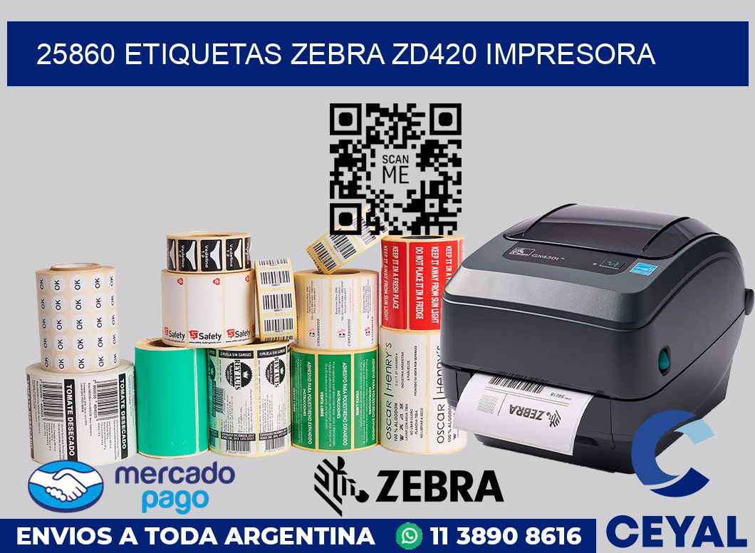 25860 etiquetas Zebra zd420 impresora
