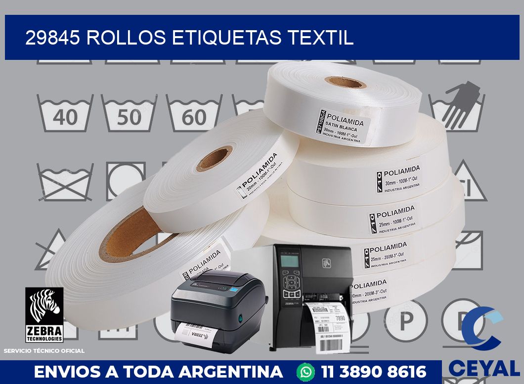 29845 rollos etiquetas textil