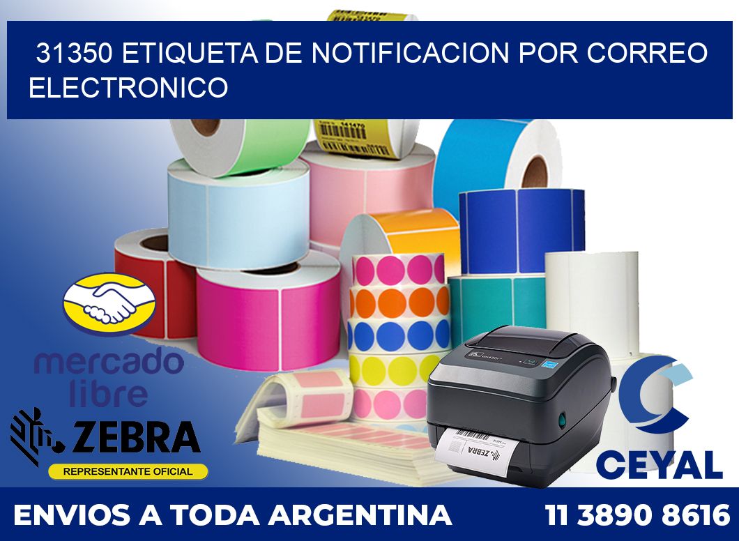 31350 Etiqueta de notificacion por correo electronico