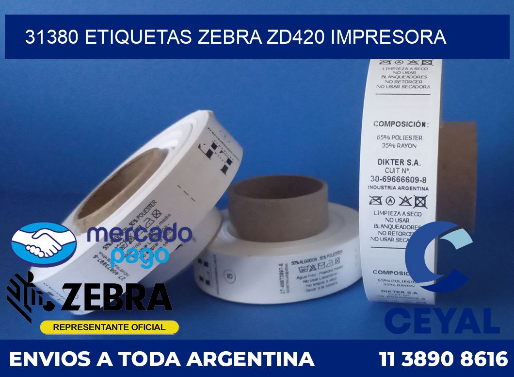 31380 etiquetas Zebra zd420 impresora