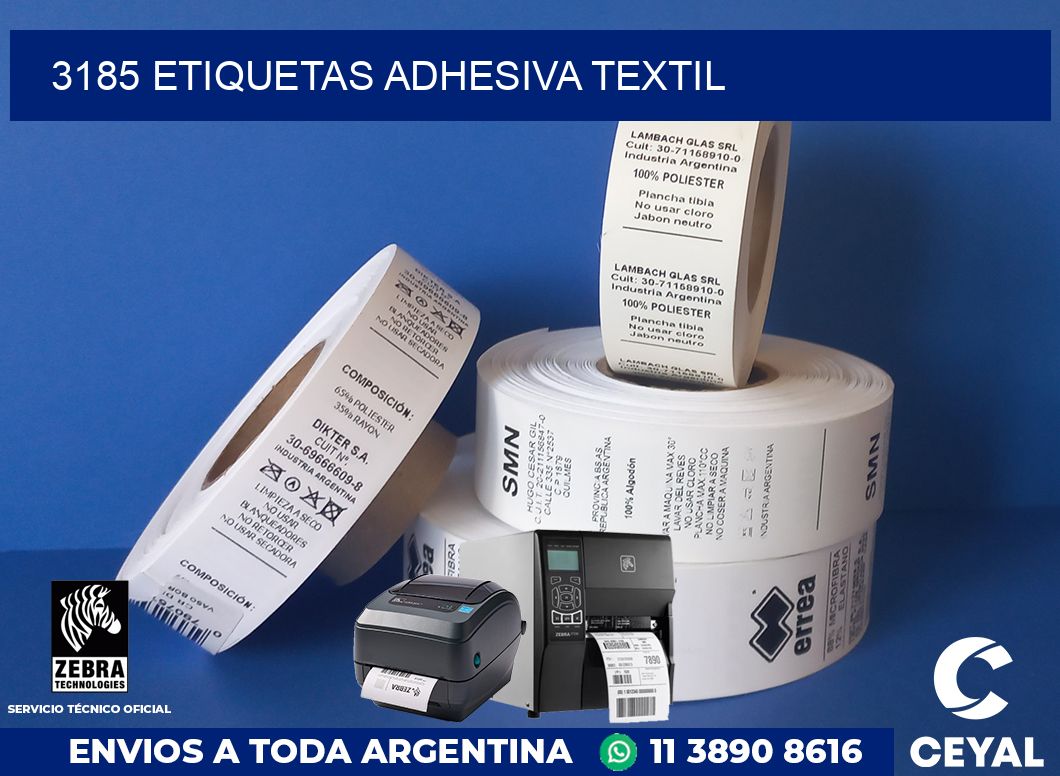3185 etiquetas adhesiva textil