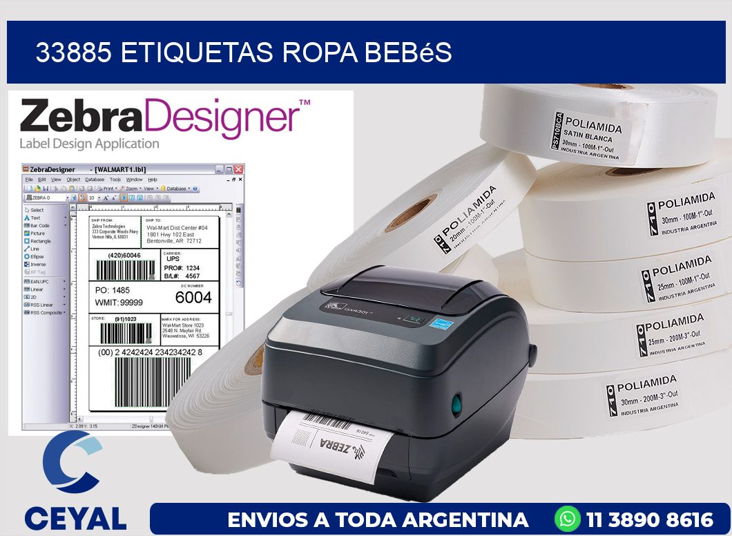 33885 Etiquetas ropa bebés