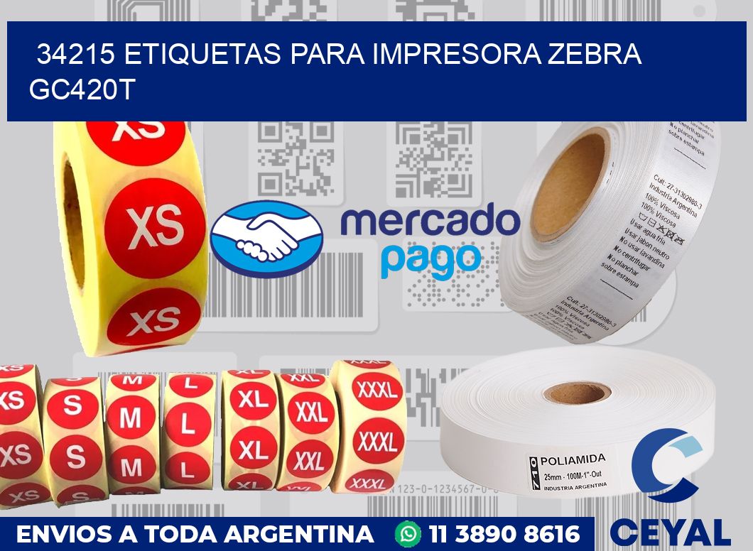 34215 etiquetas para impresora zebra GC420T