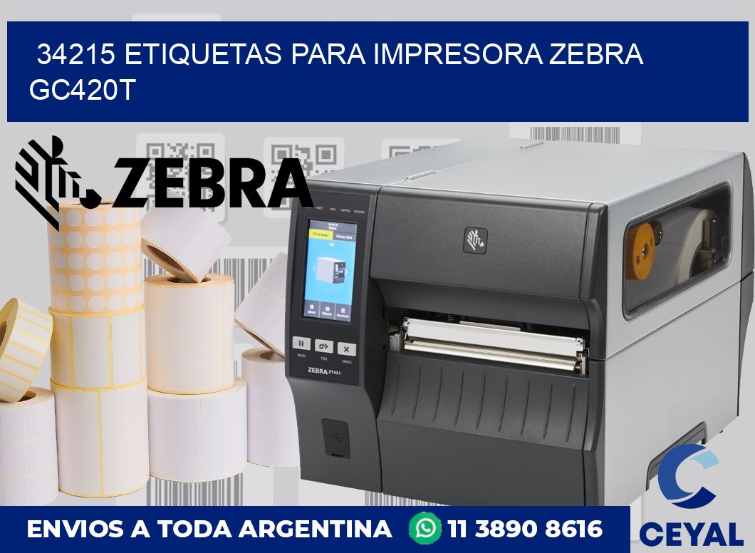 34215 etiquetas para impresora zebra GC420T