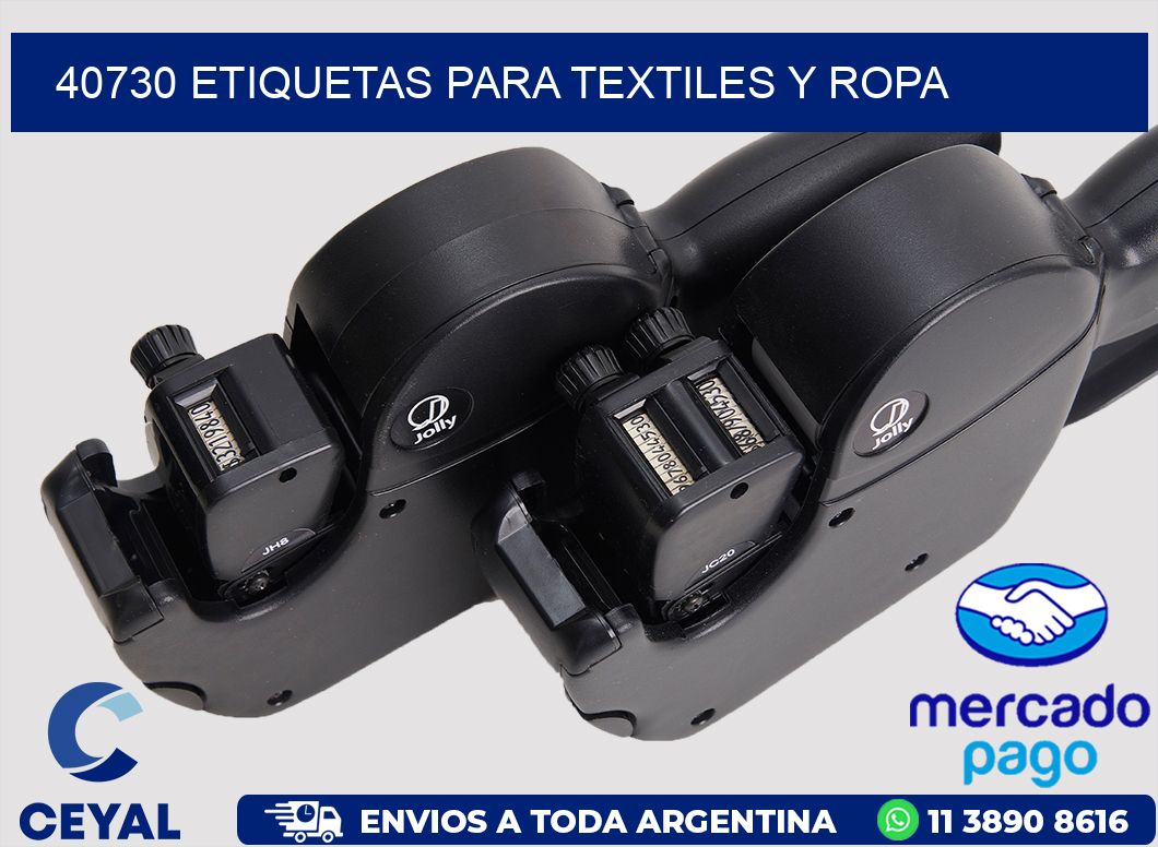 40730 Etiquetas para textiles y Ropa