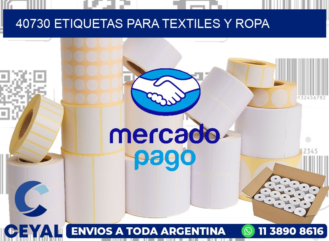 40730 Etiquetas para textiles y Ropa