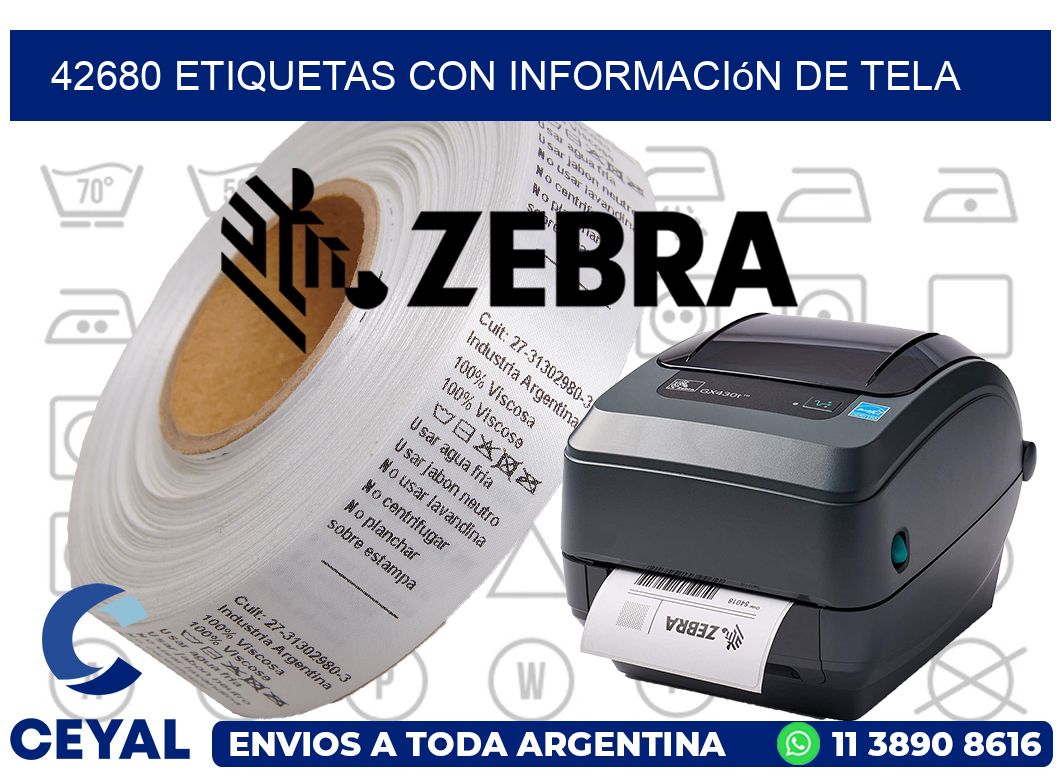 42680 Etiquetas con información de tela