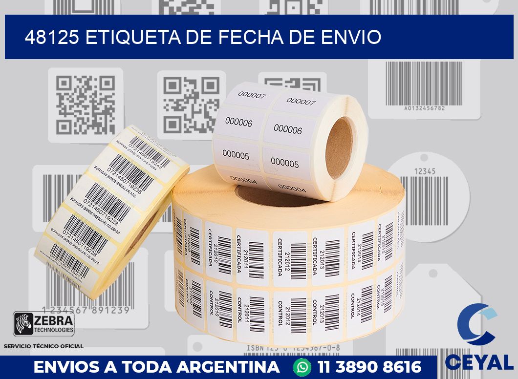 48125 Etiqueta de fecha de envio