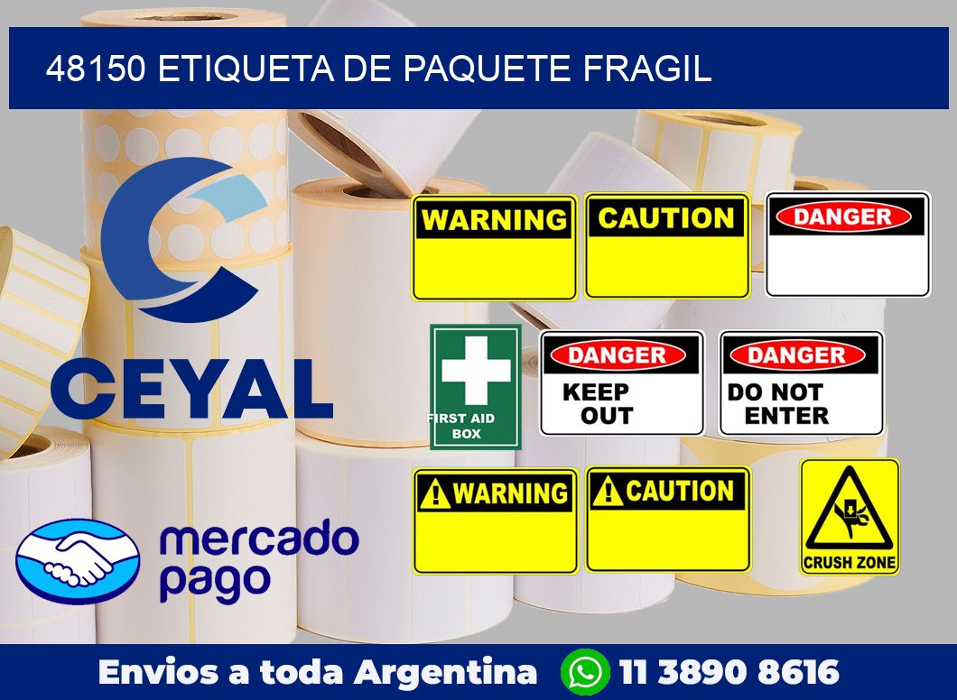 48150 Etiqueta de paquete fragil