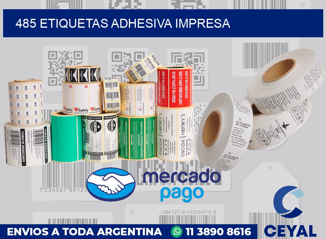 485 etiquetas adhesiva impresa