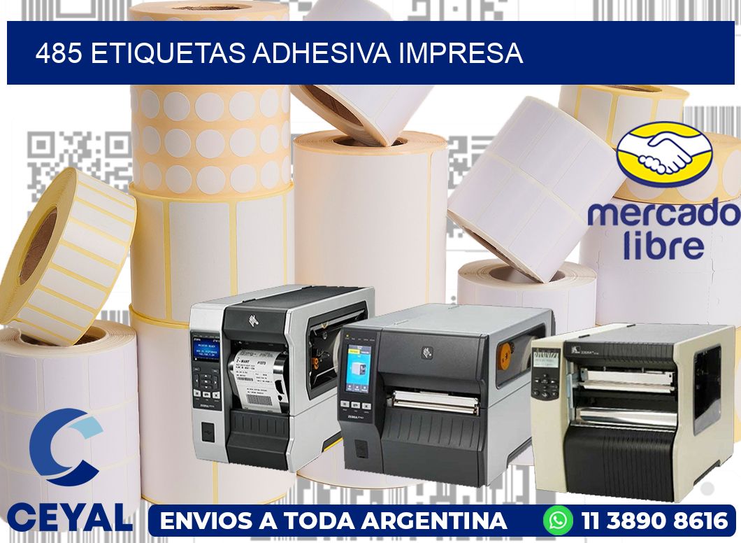 485 etiquetas adhesiva impresa