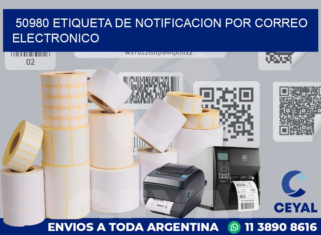 50980 Etiqueta de notificacion por correo electronico