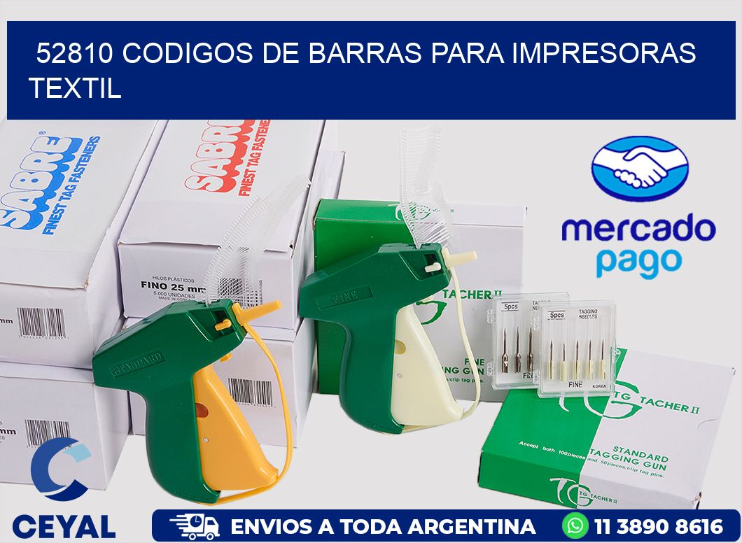 52810 codigos de barras para impresoras textil