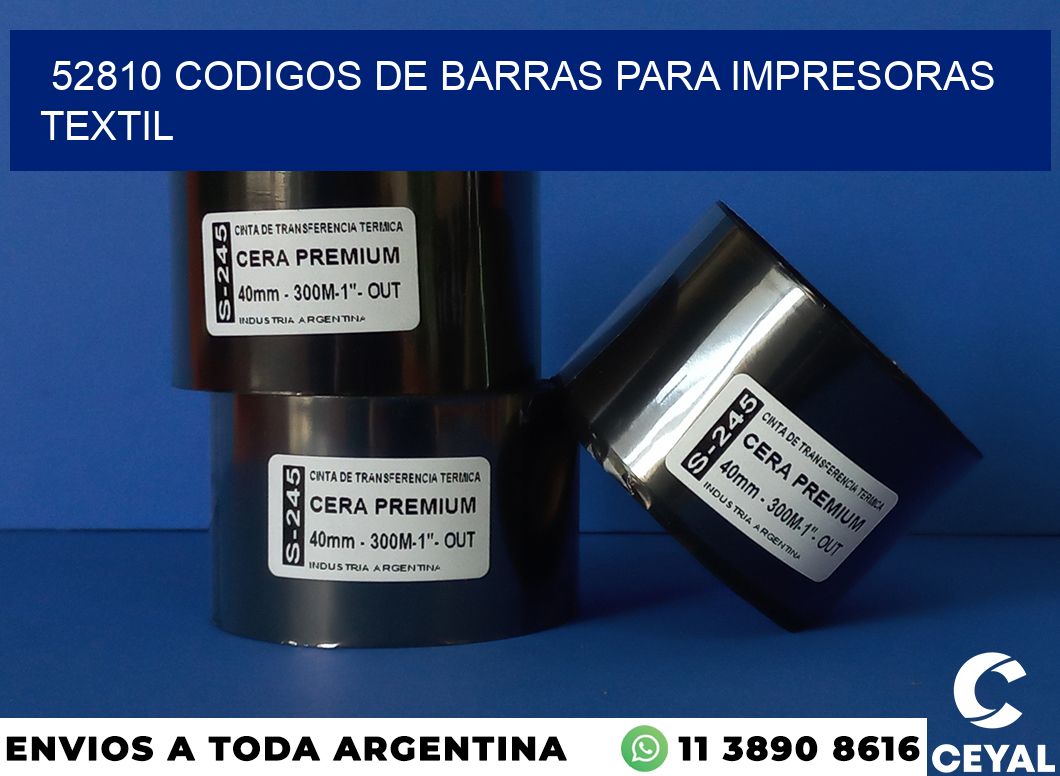 52810 codigos de barras para impresoras textil