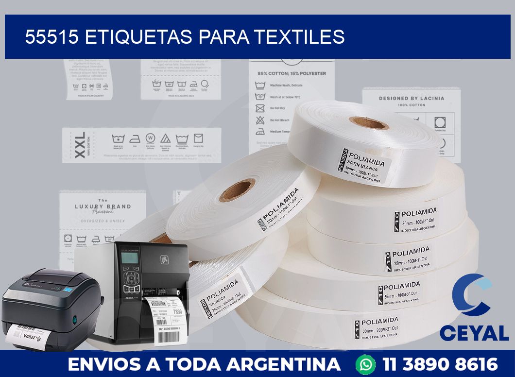 55515 etiquetas para textiles