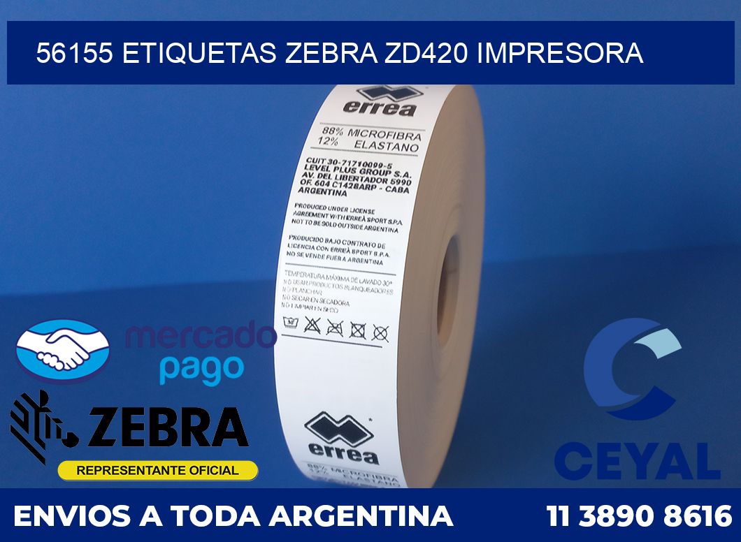 56155 etiquetas Zebra zd420 impresora