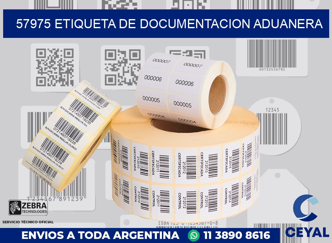 57975 Etiqueta de documentacion aduanera