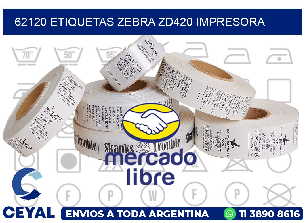 62120 etiquetas Zebra zd420 impresora
