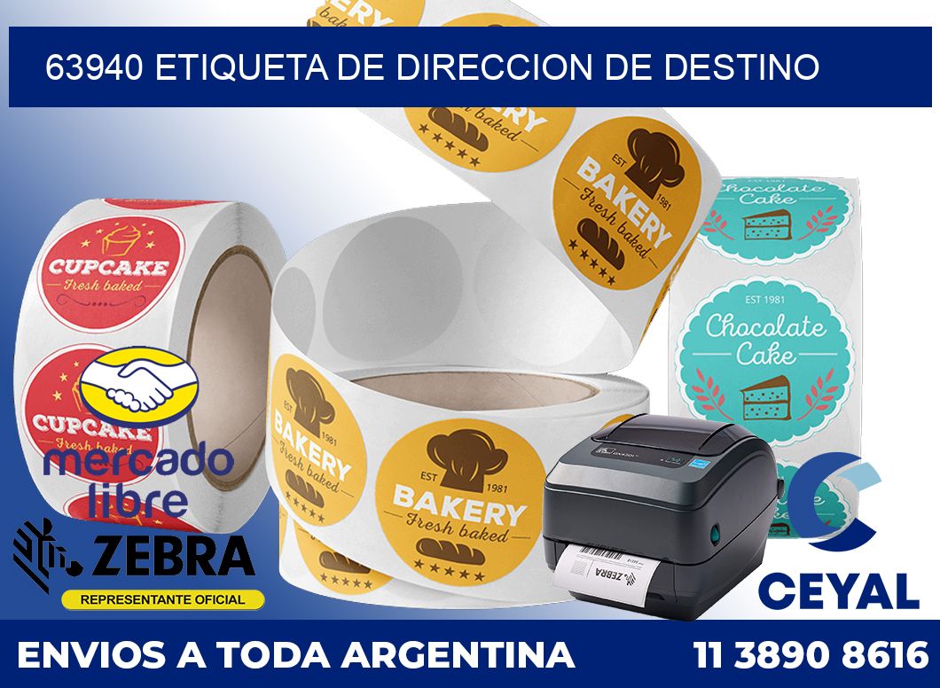 63940 Etiqueta de direccion de destino