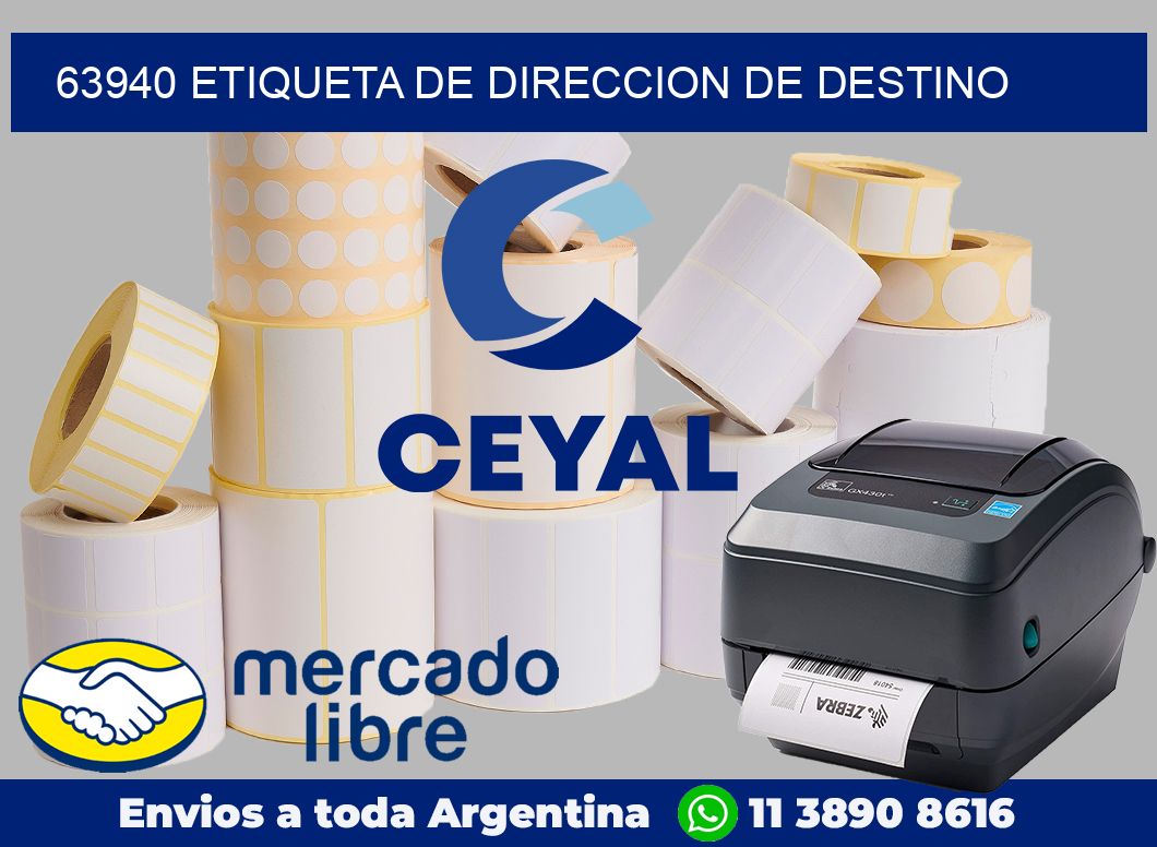 63940 Etiqueta de direccion de destino