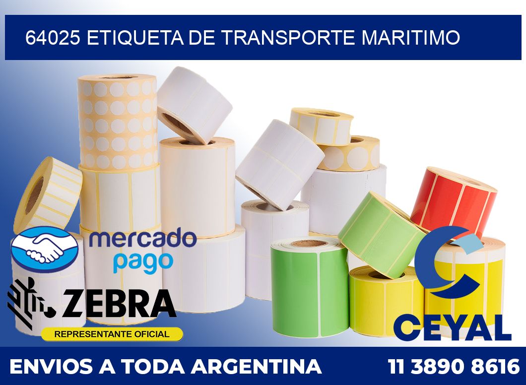 64025 Etiqueta de transporte maritimo