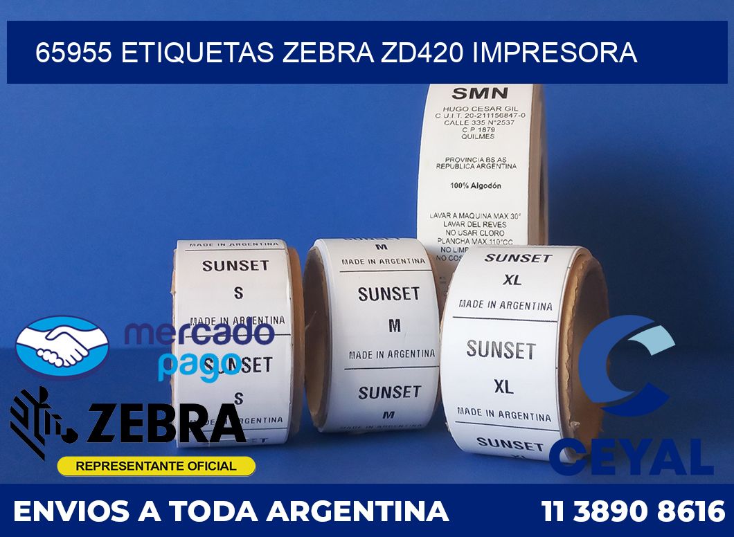 65955 etiquetas Zebra zd420 impresora