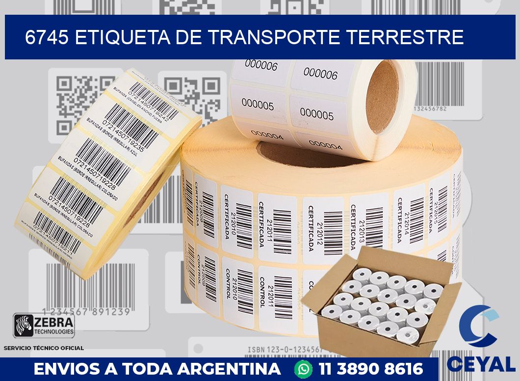 6745 Etiqueta de transporte terrestre