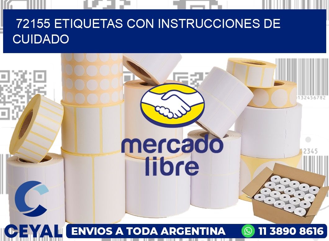 72155 Etiquetas con instrucciones de cuidado