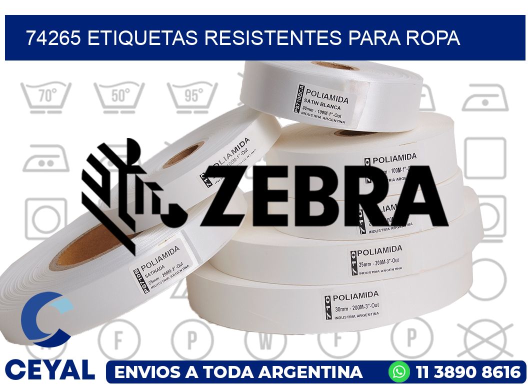 74265 Etiquetas resistentes para Ropa