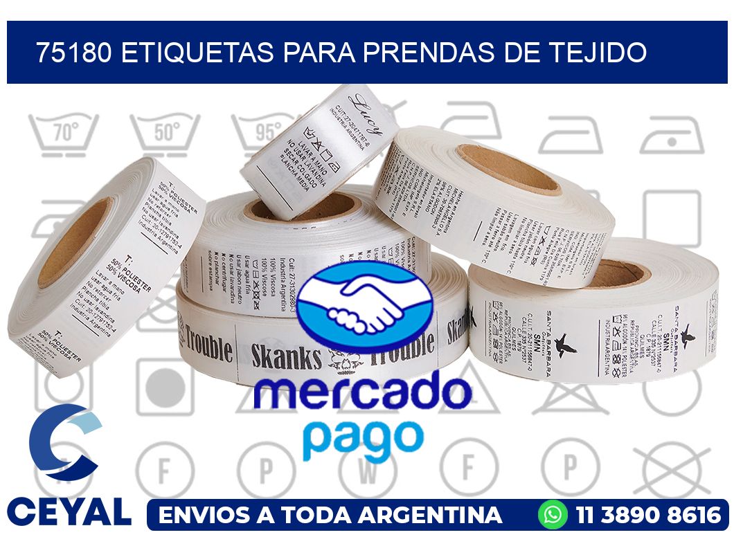75180 Etiquetas para prendas de tejido