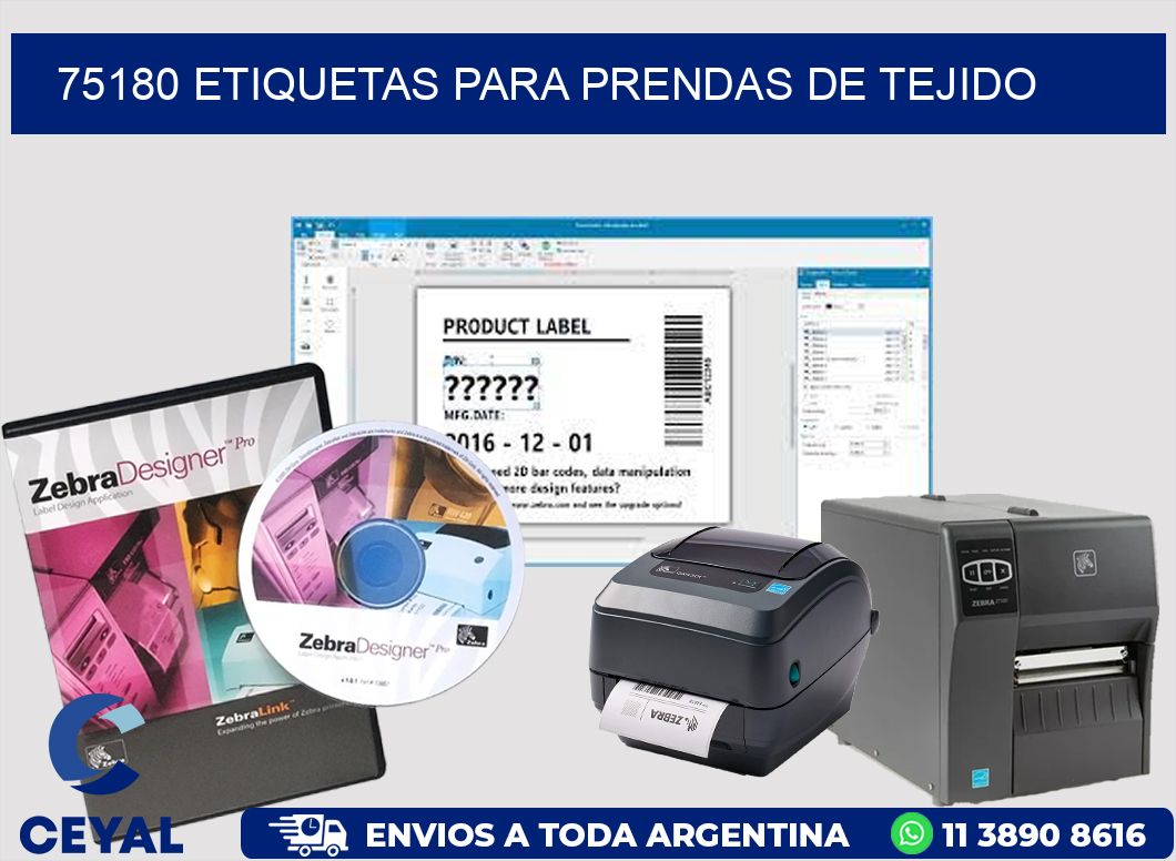75180 Etiquetas para prendas de tejido