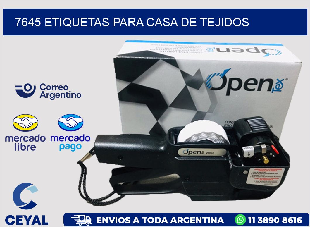 7645 Etiquetas para casa de tejidos