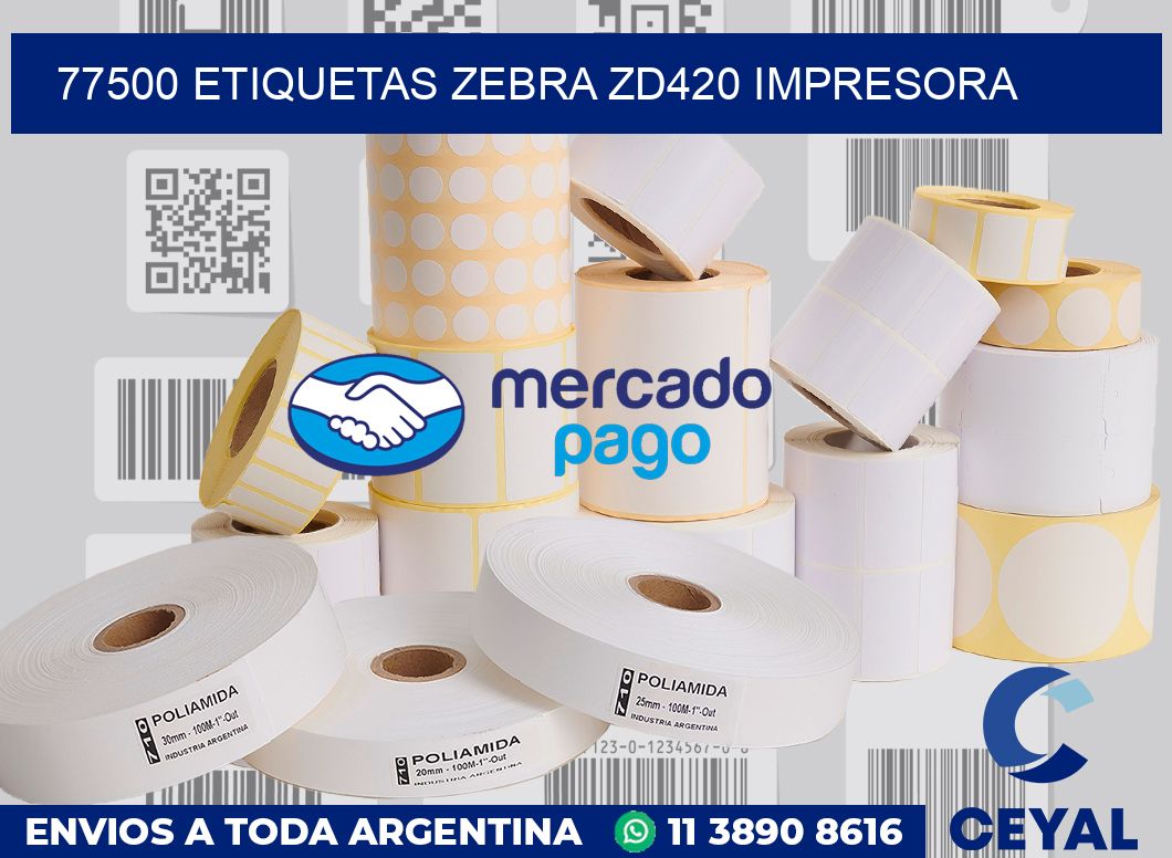 77500 etiquetas Zebra zd420 impresora