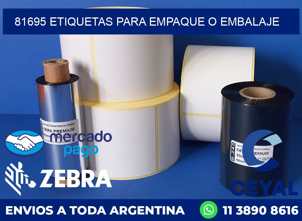 81695 etiquetas para empaque o embalaje