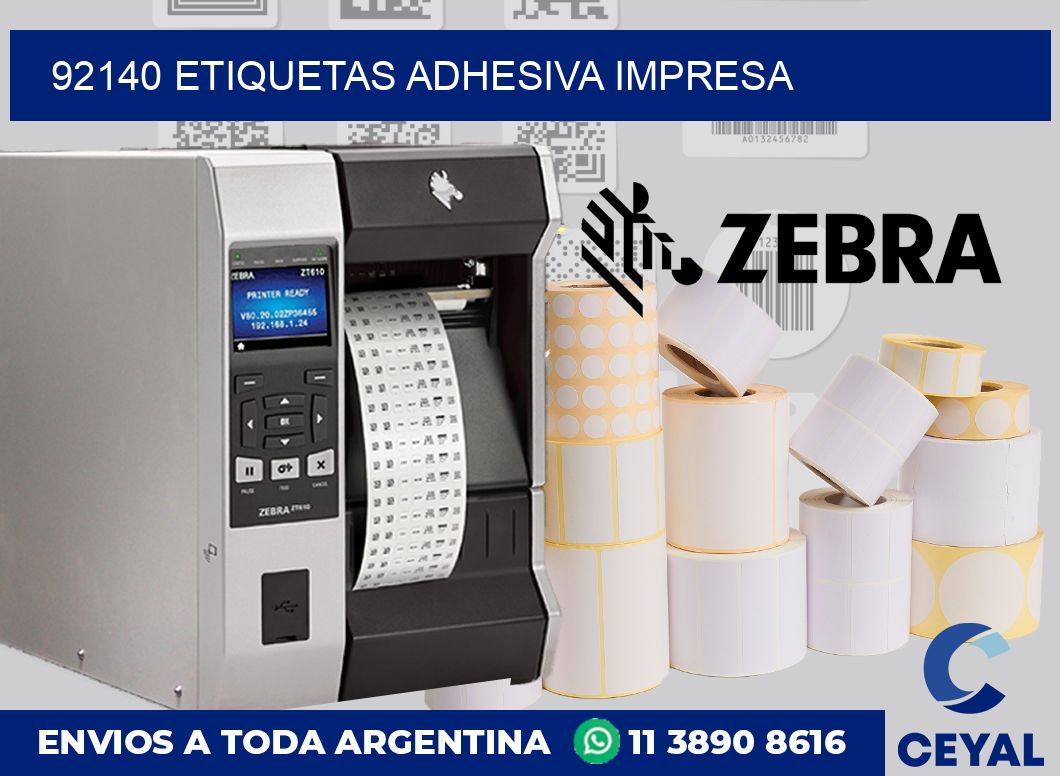 92140 etiquetas adhesiva impresa
