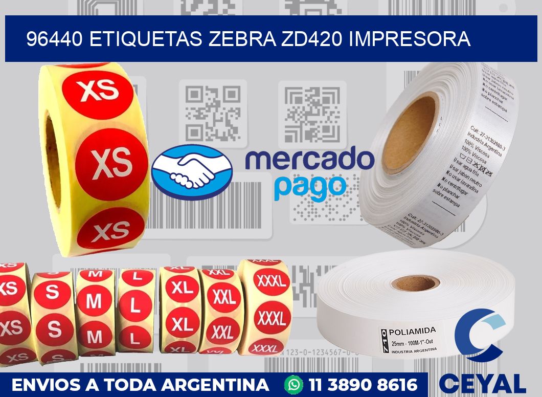 96440 etiquetas Zebra zd420 impresora
