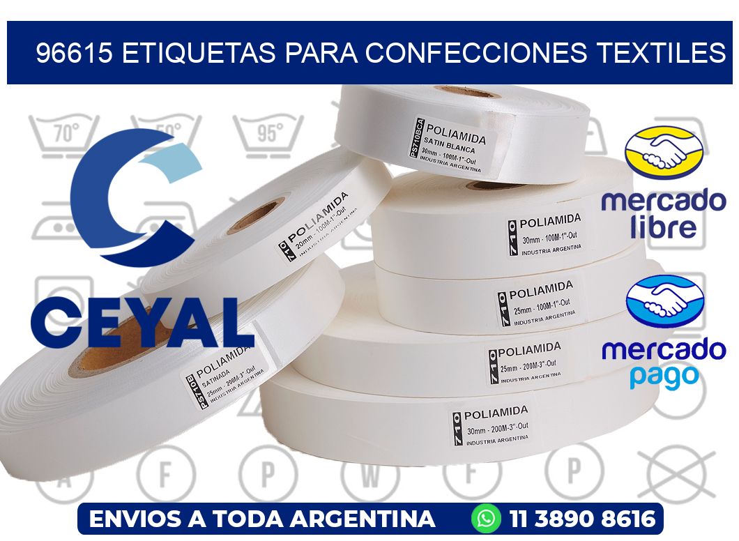 96615 Etiquetas para confecciones textiles