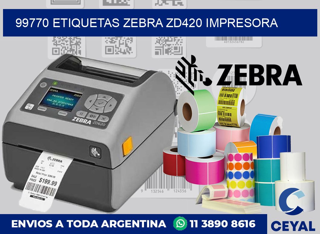 99770 etiquetas Zebra zd420 impresora