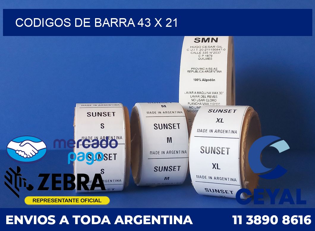 Codigos de barra 43 x 21