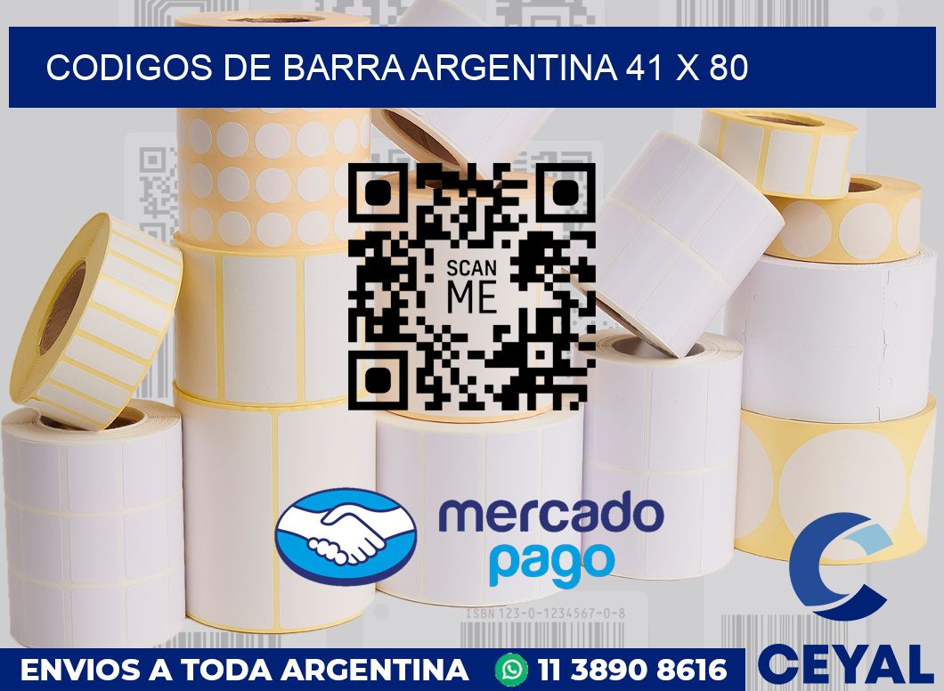 Codigos de barra Argentina 41 x 80