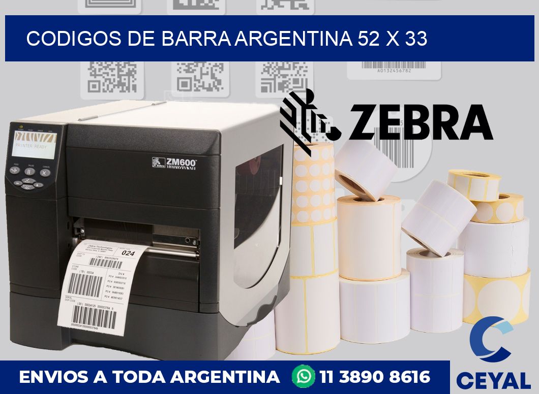 Codigos de barra Argentina 52 x 33