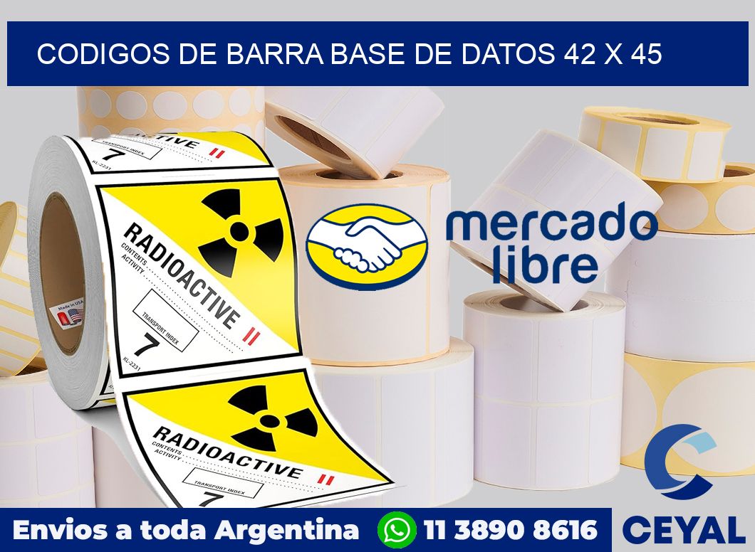 Codigos de barra base de datos 42 x 45